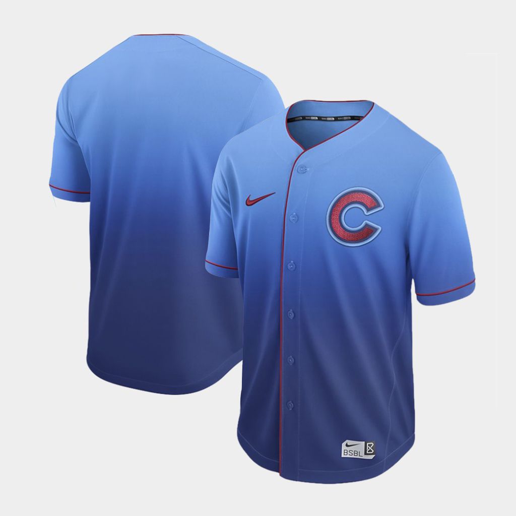 Men Chicago Cubs Blank Blue Nike Fade MLB Jersey->chicago cubs->MLB Jersey